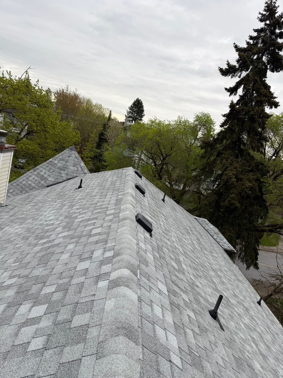 New IKO Dynasty Frostone Grey Shingles on strata complex